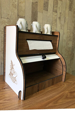 Ekmeklik New Bread Box,havlu Peçetelik(saklama Gözlü, Baharatlık Rafı, Dekoratif Demonte