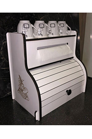 Ekmeklik New Bread Box,havlu Peçetelik(saklama Gözlü, Baharatlık Rafı, Dekoratif Demonte