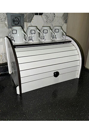 New Bread Box, Ekmeklik, Saklama Gözlü, Baharatlık Rafı, Dekoratif demonte, one size