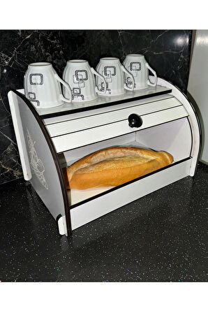 New Bread Box, Ekmeklik, Saklama Gözlü, Baharatlık Rafı, Dekoratif demonte, one size