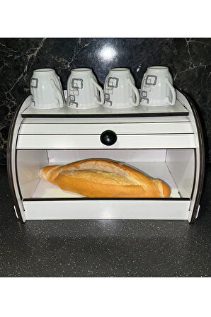 New Bread Box, Ekmeklik, Saklama Gözlü, Baharatlık Rafı, Dekoratif demonte, one size