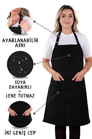 2 Adet Simple ayarlanabilir askılı mutfak önlüğü