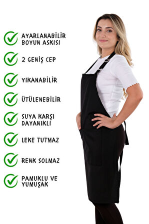 4 Adet Simple ayarlanabilir askılı mutfak önlüğü