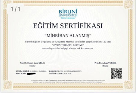 OYUN TERAPİ EĞİTİMİ