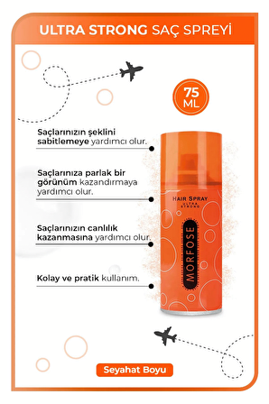 Morfose Saç Spreyi Turuncu Ultra Strong 75 Ml Seyahat Boy