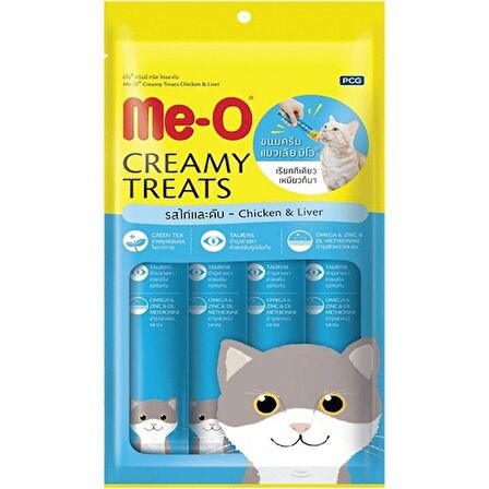 Me-o Creamy Treats Tavuklu ve Ciğerli Ödül Maması 4 & 15 gr