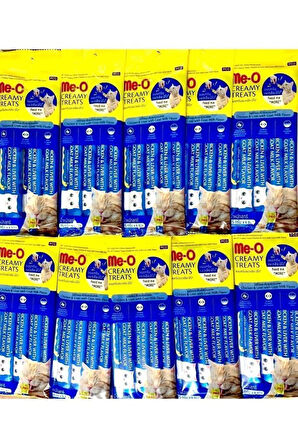 Me-O  Creamy Treatse 10 Paket Sıvı Kedi Ödül Maması Tavuk&ciğer&keçi Sütü 4x15 Gr Toplam 600 Gr