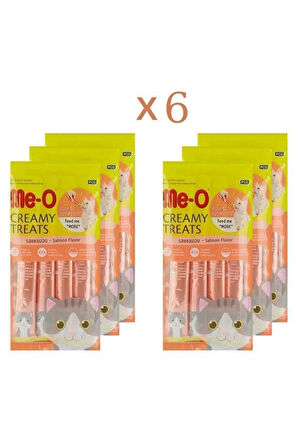 Me-O Creamy Treats Sıvı Kedi Ödül Maması Somon Etli 6 PAKET 4x15 gr Toplam 360 gr