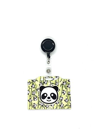 Panda Temalı Yatay Kart Kabı Kart Koruyucu 