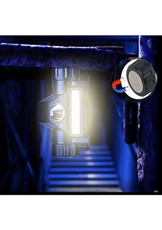 3 Fonksiyonlu Kamp ve El Feneri Flaşör Modlu Mıknatıslı Cob LED Işıldak
