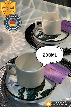 Seramik Çay Fincan Seti 4 Parça 2'li Set 200ml