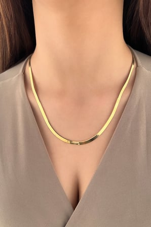 14 Ayar Altın İtalyan Ezme Kolye Zincir 4,30 mm