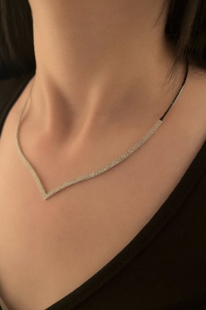 14 Ayar Altın Su Yolu Çavuş Modeli Gerdanlık Beyaz