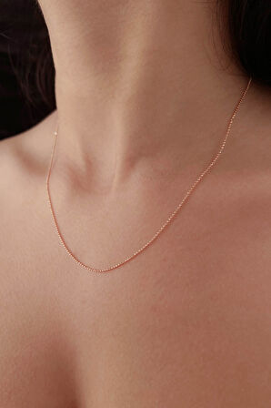 14 Ayar Altın Rose Topçuk Zincir 1.00 mm