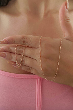 14 Ayar Altın Rose Topçuk Zincir 1.00 mm