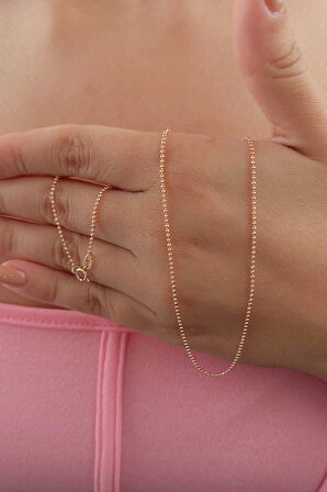 14 Ayar Altın Rose Topçuk Zincir 1.20 mm