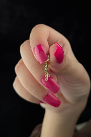 14 Ayar Altın Mini Shine Kolye Ucu R Harfi