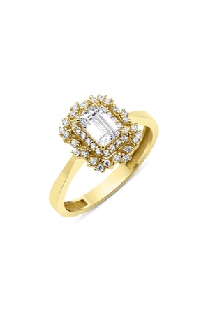 14 Ayar Altın Kraliçe Baget Yüzük Sarı