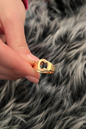 14 Ayar Altın Taşsız C Harfli Yüzük