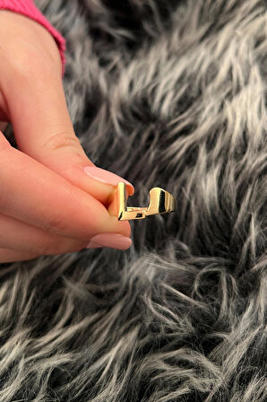 14 Ayar Altın Taşsız L Harfli Yüzük