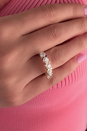 14 Ayar Altın Beştaş Yüzük