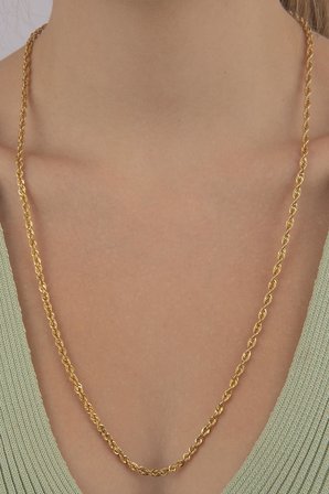 14 Ayar Altın Burgu Halat Kolye 3.30 mm