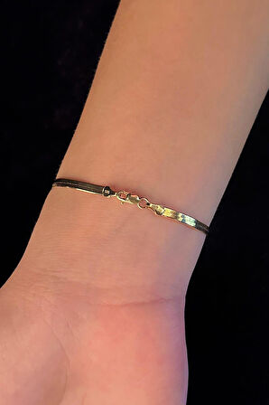 14 Ayar Altın İnce İtalyan Ezme Bileklik 3.05 mm