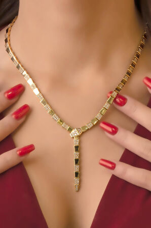 14 Ayar Altın Taşlı Lunox Kolye