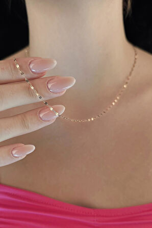 14 Ayar Altın Aynalı Zincir Kolye Orta 1.75 mm