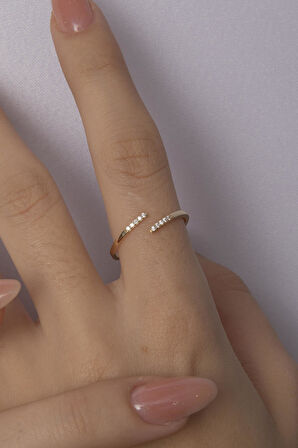 14 Ayar Altın Modern Tasarım Taşlı Yüzük