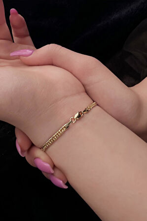 14 Ayar Altın Sık Gurmet Bileklik 2.80 mm