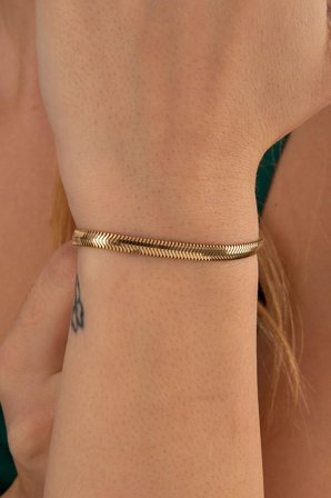 14 Ayar Altın İtalyan Balıksırtı Bileklik 4.20 mm