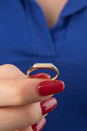 14 Ayar Altın Kalın Çizgi Yüzük