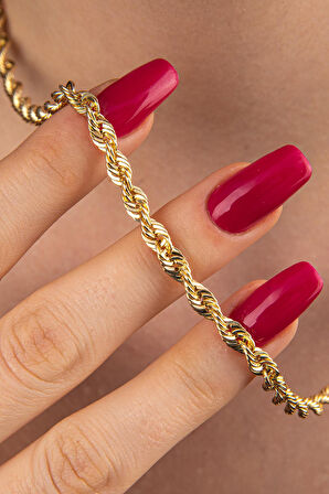 14 Ayar Altın Işıltılı Burgu Zincir Kolye 4.40 mm