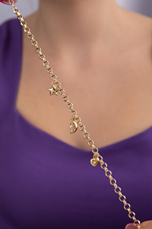 14 Ayar Altın Doch Zincirli Şans Bilekliği 2