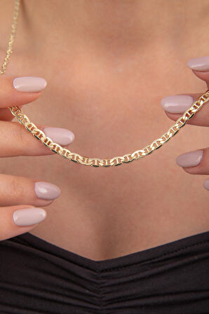 14 Ayar Altın Barlı Valentino Zincir Kolye