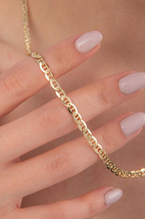 14 Ayar Altın Barlı Valentino Zincir Kolye