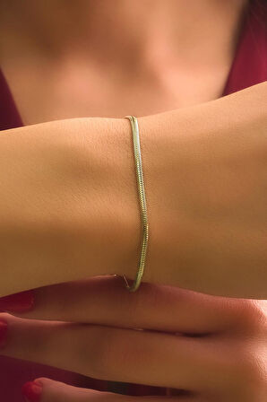 14 Ayar Altın İtalyan Balıksırtı Zincir Bileklik 2.05 mm