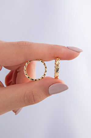 14 Ayar Altın Büyük Pullu Küpe