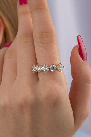 14 Ayar Altın Beştaş Yüzük 7