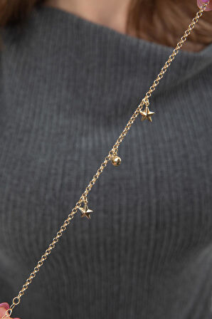 14 Ayar Altın Doch Zincirli Yıldız Işığı Şans Bilekliği