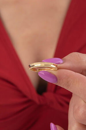 14 Ayar Altın Oluklu Ajda Yüzük