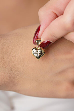 14 Ayar Altın Kalemli Kalp Kolye Ucu