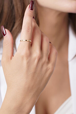 22 Ayar Görünümlü 14 Ayar Altın Ajda Yüzük