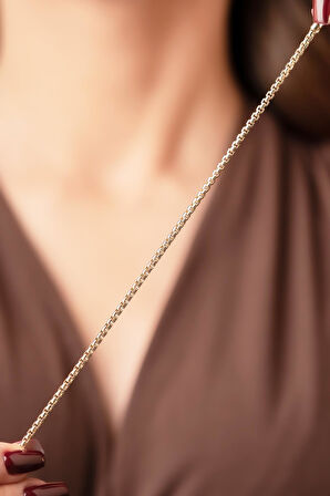 14 Ayar Altın Desenli Küp Zincir Bileklik 2.55 mm