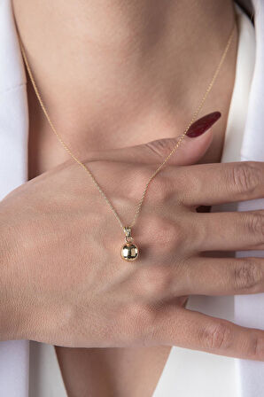 14 Ayar Altın Top Sallantılı Kolye