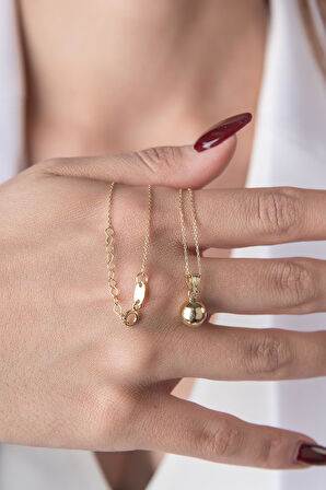 14 Ayar Altın Top Sallantılı Kolye