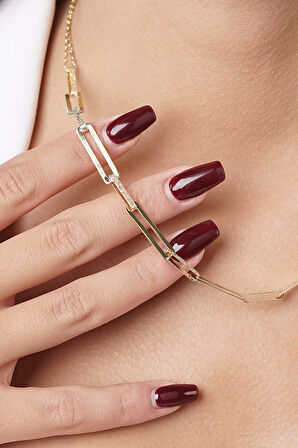 14 Ayar Altın Kumlu Ataç Kolye