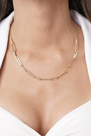 14 Ayar Altın Kumlu Ataç Kolye