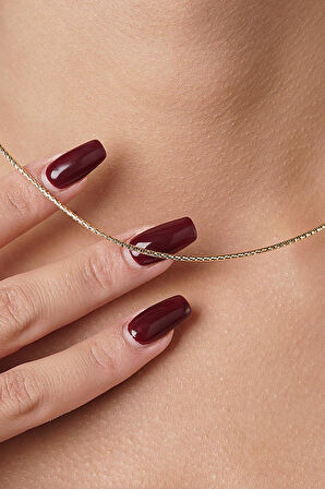 14 Ayar Altın Oval İtalyan Zincir Kolye